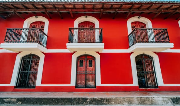 Architecture of colorful houses of Granada