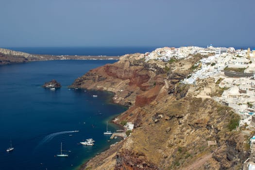 View of Oia at Santorini island, Greece