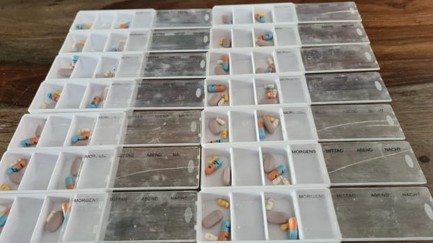 HEILIGENHAUS, NRW - MAY 17, 2021: Heiligenhaus, Nrw, Germany - May 17, 2021: Various tablets, immunosuppressive tablets, heart tablets
