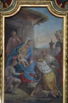 Altar of the Adoration of the Magi in the parish church of Sveti George in Durdic, Croatia