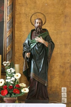 St. Peter, statue on the main altar in the parish church of St. Anne in Krizevci, Croatia