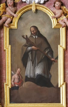 Saint John of Nepomuk, altar of St. John of Nepomuk in the parish church of Our Lady of Snow in Dubovac, Karlovac, Croatia