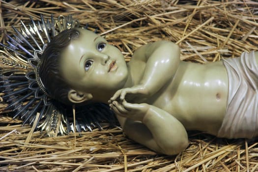 Baby Jesus figure in the Church of Saint Catherine of Alexandria in Bethlehem, Israel