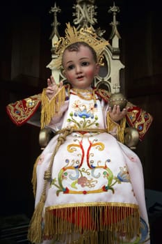 Baby Jesus figure in the Church of Saint Catherine of Alexandria in Bethlehem, Israel