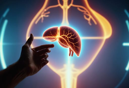 AI generated of liver disease, liver cancer, liver transplant, liver disease concept, liver transplant, 3d