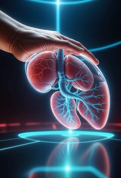 AI generated of a person hand is holding a heart shaped diagram