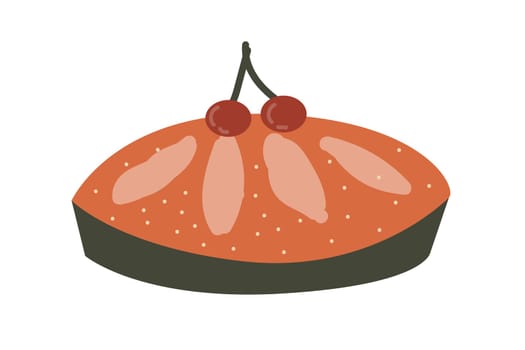 Autumn fall thanksgiving pastry bake vector illustration. Fall harvest festival pie with pumkin and berry. Can used for greeting card, poster, banner, cover template.