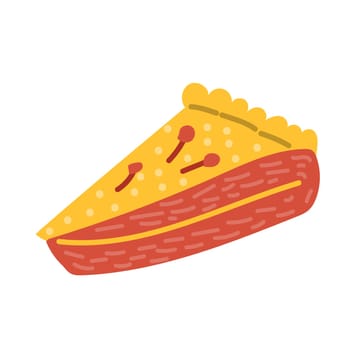 Autumn fall thanksgiving pastry bake vector illustration. Fall harvest festival pie with pumkin and berry. Can used for greeting card, poster, banner, cover template.
