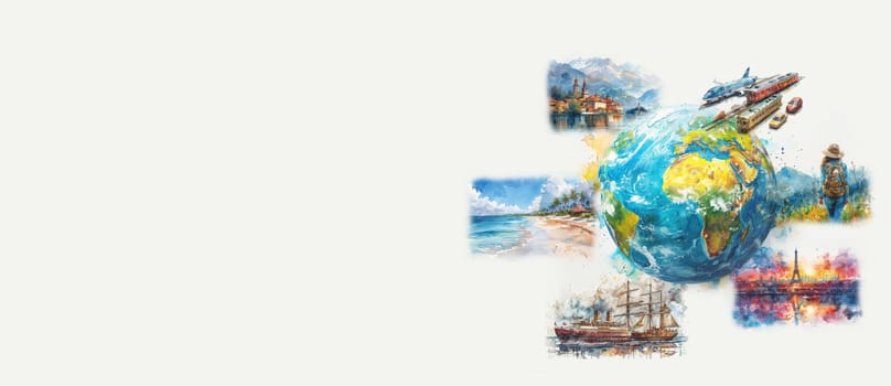 World tourism day, travel around the world, lifestyle and freedom, holiday destination, famous sightseeing attractions