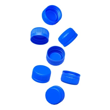 Blue bottle cap Flying, transparent background