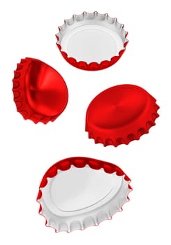Flying Red bottle cap, transparent background