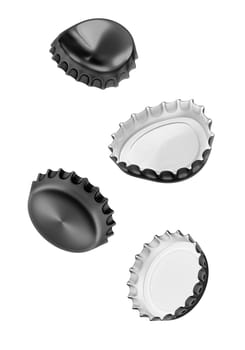 Flying Black bottle cap, transparent background
