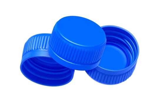 Blue plastic bottle caps , transparent background