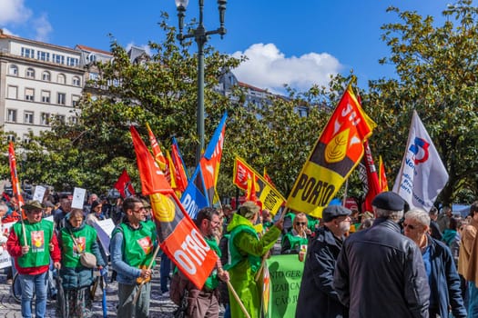 Porto, Portugal: May 1, 2024: Celebration and Protest of the May 1in Portugal, Labour Day, in Porto, Portugal