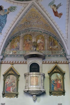 Pulpit in the parish church of the Holy Trinity in Karlovac, Croatia