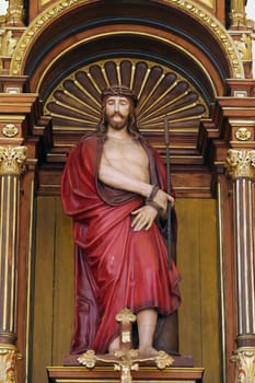 Bound Christ, statue on the main altar in the parish church of Wounded Jesus in Gradec, Croatia