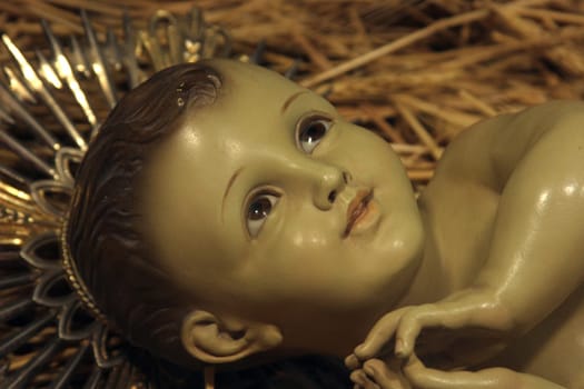 Baby Jesus figure in the Church of Saint Catherine of Alexandria in Bethlehem, Israel