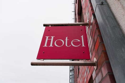 Sign for a hotel in the Hanseatic city of Stralsund in Germany
