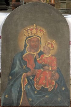 The Virgin Mary with the child Jesus, the altar of Saint Isidore the Laborer in the parish church of Saint Nicholas in Hrascina, Croatia