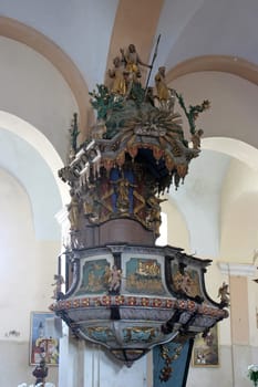 Pulpit in the Church of St. Mary Magdalene in Cazma, Croatia