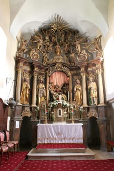 Main altar in the church of Saint Mary Magdalene in Cazma, Croatia