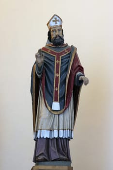 Saint Methodius, statue on the main altar in the parish church of Saint George in Durdic, Croatia