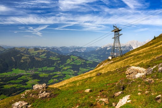 View from the Kitzbüheler Horn mountain in Austria