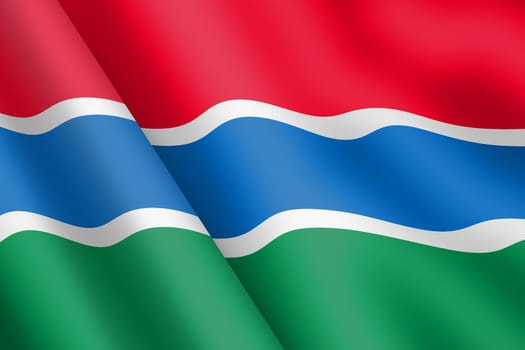 A Gambia waving flag illustration wind ripple