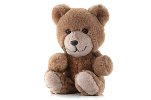 A happy brown Teddy Bear on white