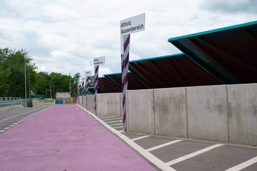Recycling yard, A.R.T. in Trier Germany, waste management for plastic garbage, furniture, cardboard and organic trash, disposal site with containers, 29.05.2024