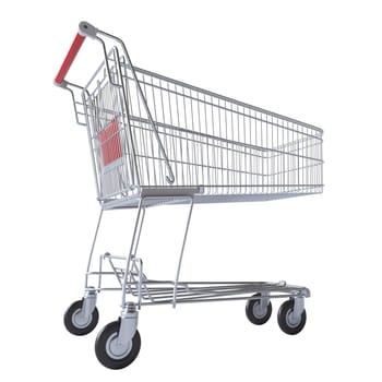 empty metal shopping cart  transparent background buy sell e-commerce