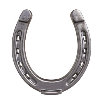 Metallic silver horseshoe isolated  transparent background luck themes
