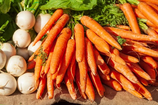 Carrots on a market stall, Germany