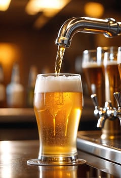 AI generated of a beer being poured into a glass