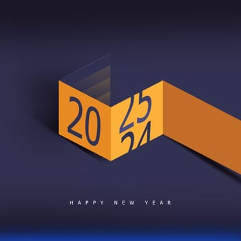 Happy New Year 2025 folded paper background