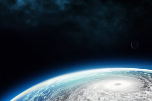 Celestial digital art, Eearth planet and galaxies in outer space showing the beauty of space exploration. planet texture furnished by NASA,