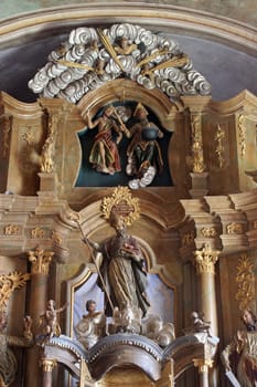The main altar in the parish church of St. Nicholas in Hrascina, Croatia