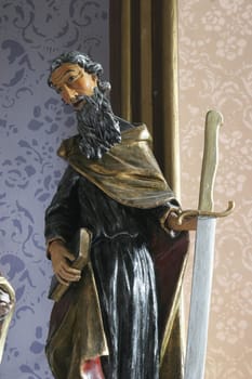 Saint Paul, statue on the main altar in the parish church of the Assumption of the Virgin Mary in Gornja Rijeka, Croatia