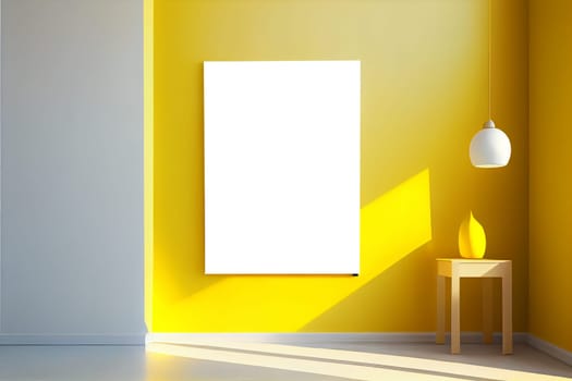 Home interior poster mock up with vertical frame - wall mockup interior. Wall art. 3d rendering, 3d illustration