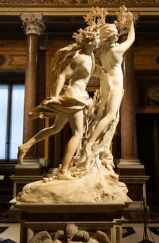 Rome, Italy - 28 December 2023: Borghese Gallery, Apollo and Daphne by Gian Lorenzo Bernini, circa 1625. Carrara marble, h. cm 243