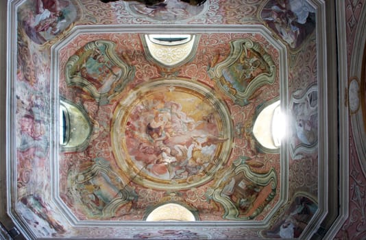 God the Father, fresco on the ceiling of the parish church of Our Lady of Sorrows of Carinthia in Krizevci, Croatia