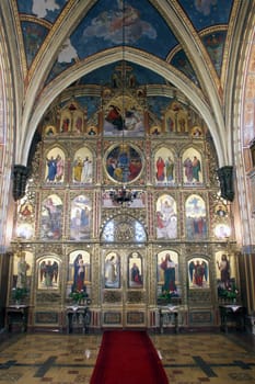 Iconostasis in the Greek Catholic Cathedral of the Holy Trinity in Krizevci, Croatia