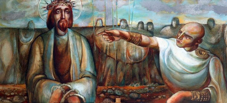 1st Stations of the Cross, Jesus is condemned to death, National Shrine of Saint Joseph in Karlovac, Croatia