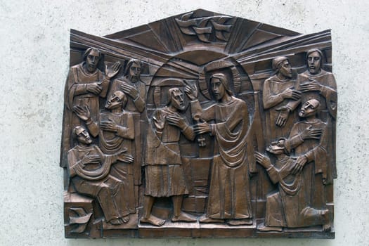 Jesus Tells Peter to Feed His Sheep, Way of Light by Giovanni Dragoni, San Callisto Catacombs in Rome, Italy