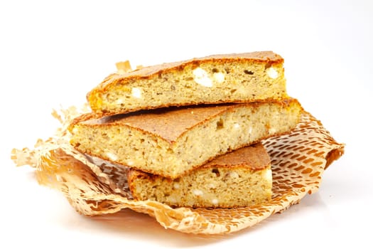 Homemade diet cornbread. Selective focus with shallow depth of field.