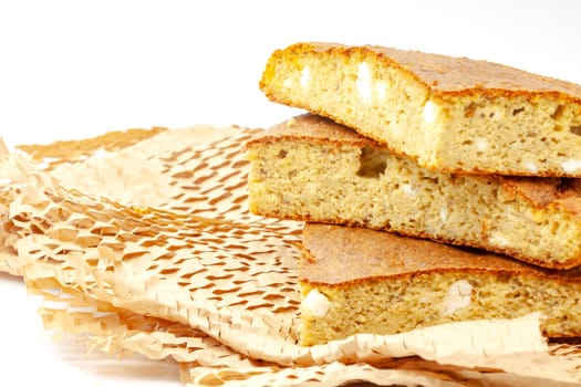 Homemade diet cornbread. Selective focus with shallow depth of field.