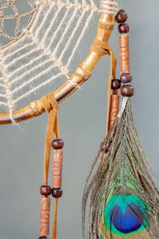 Dreamcatcher - a traditional mascot for Native American folklore. Selective focus with shallow depth of field.