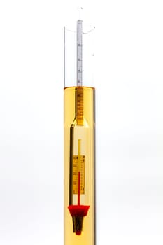 Professional alcohol meter with temperature correction for grading alcoholic beverages.