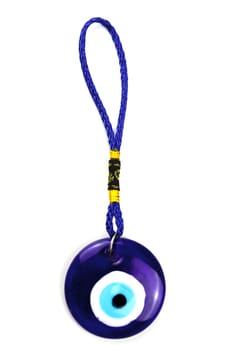 Traditional Oriental souvenir, blue glass eye to protect against evil.
