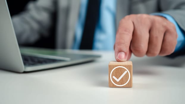 Businessman checks transaction documents or electronic contract documents, Prepare check and approve concept, Check electronic documents on digital documents and checklist approval.